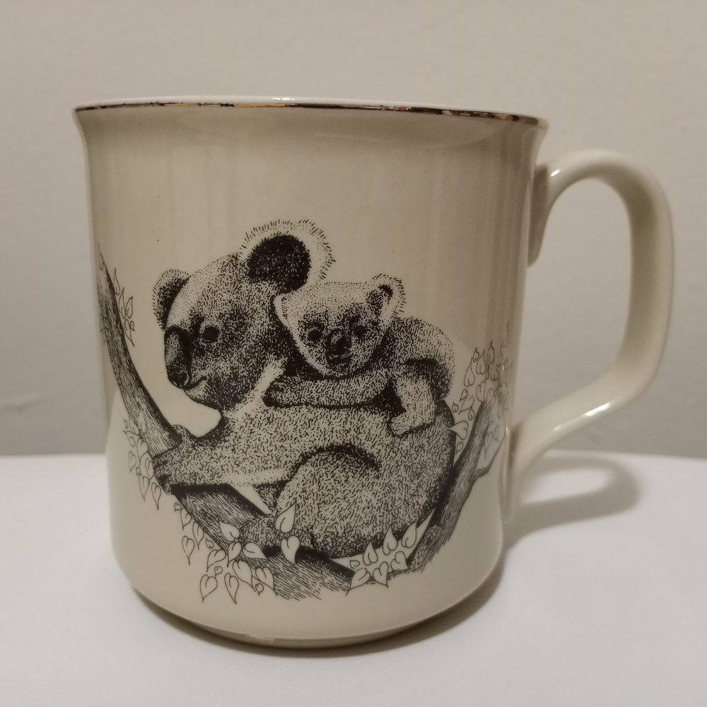 Vintage 1970s Koala Bear with Baby Coffee Teacup Mug by Small World Greetings